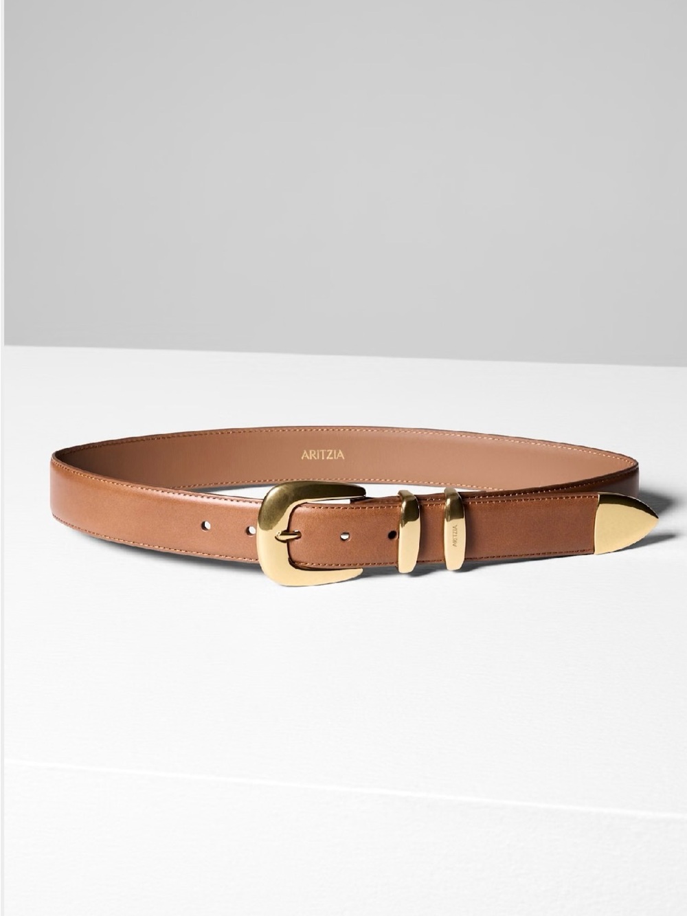 Aritzia brown belt gold hardware